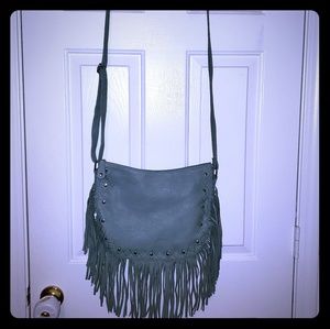 Mint green crossbody with fringe